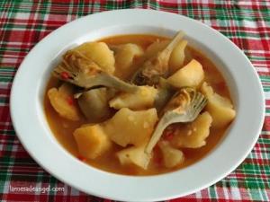 alcachofas patatas